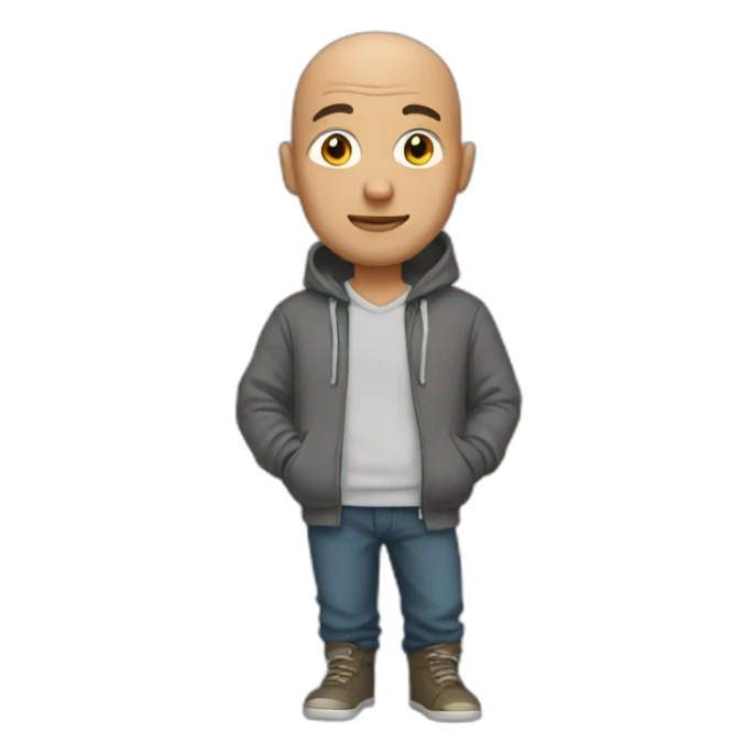 bald man in hoodie sticker