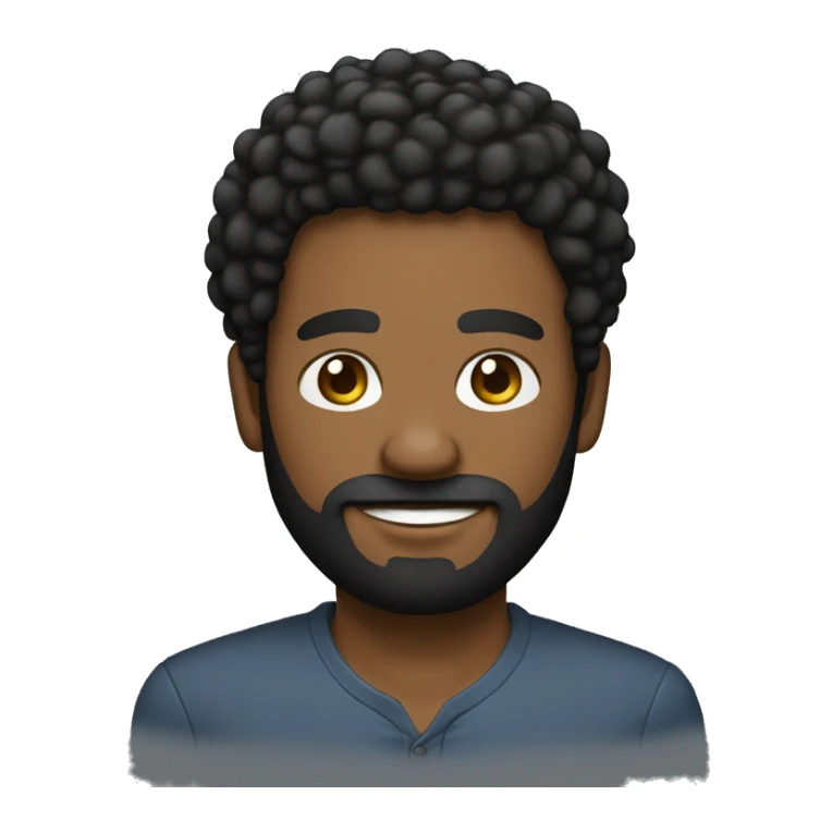 HOMBRE NEGRO PELO AFRO BARBA BAJA Y ROPA  sticker