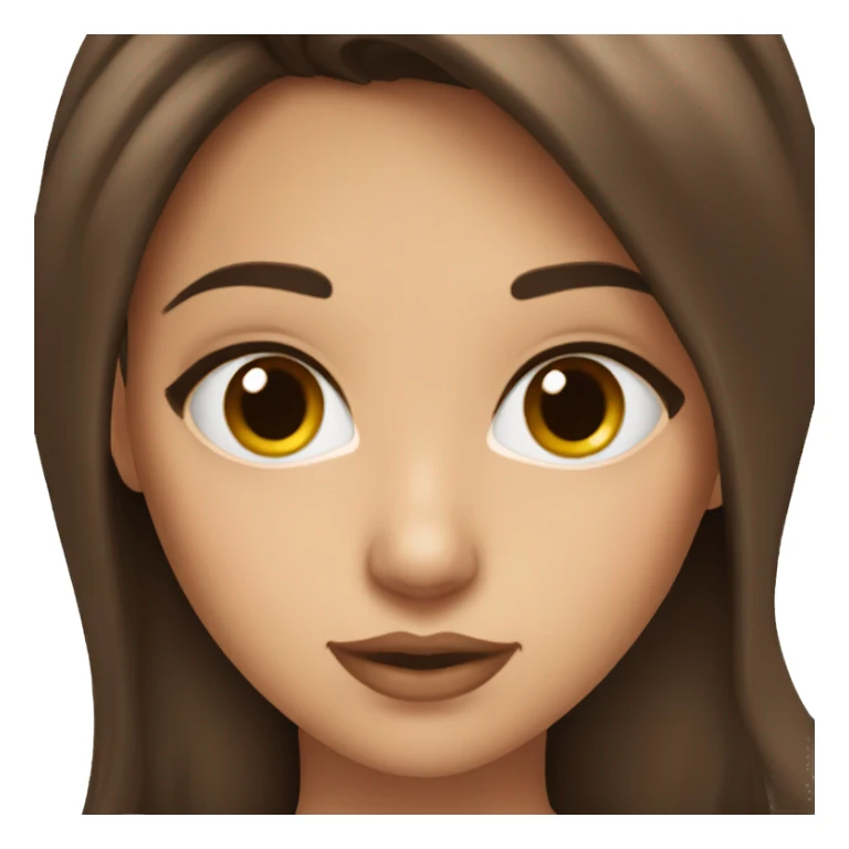 Brunette coquette girl with brown eyes sticker