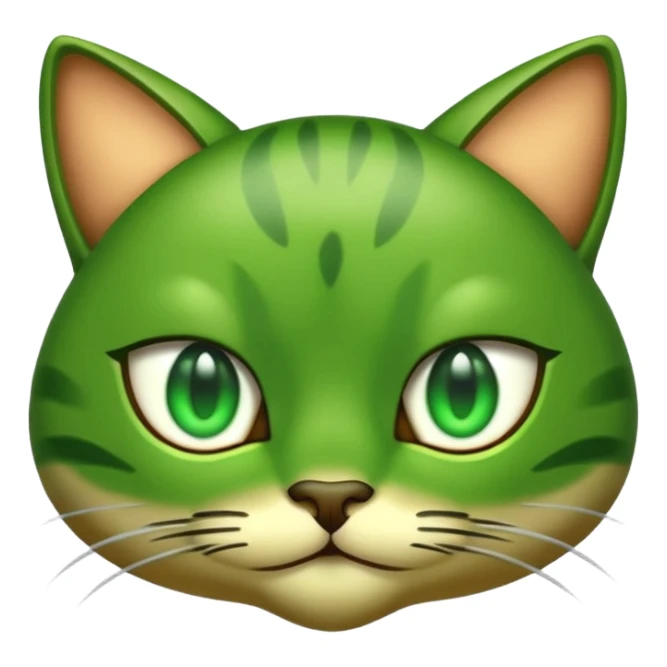 Emoji of my beautiful big Green Cat eyes shaped sticker