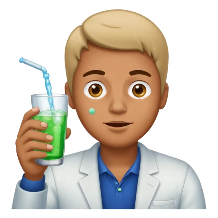 Man popping the pills and drinking sprite sticker