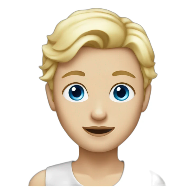 blond blue-eyes-eat chocolate sticker