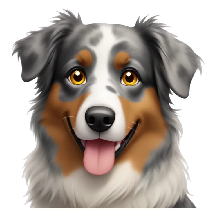 Australian Shepherd wearing a color sticker