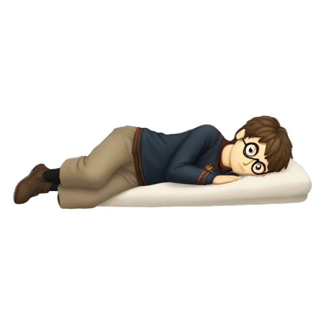 full body Harry Potter laying down tired  sticker