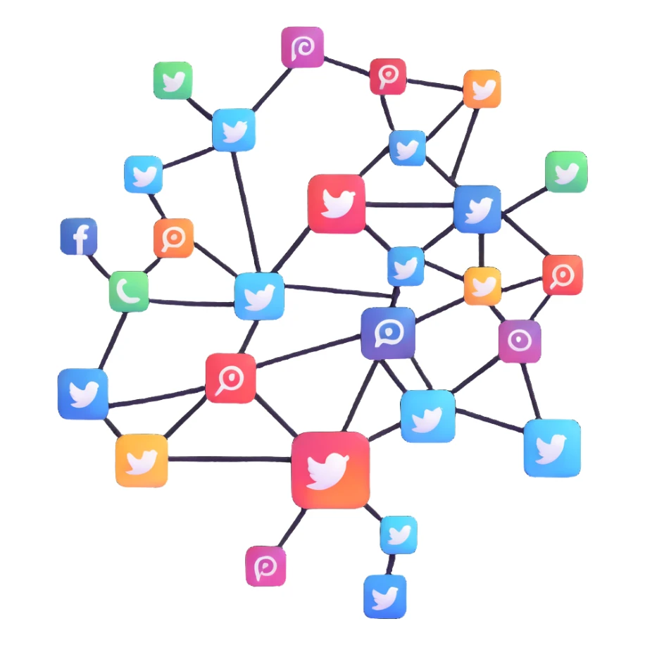 connecting social media accounts, SNS platform integration sticker