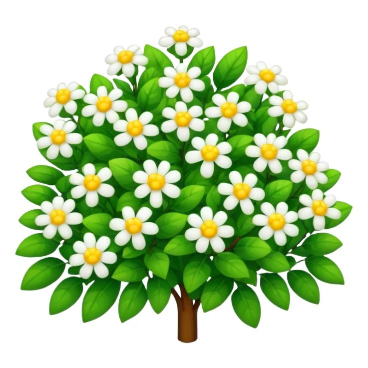green and yellow bush with small white flower sticker