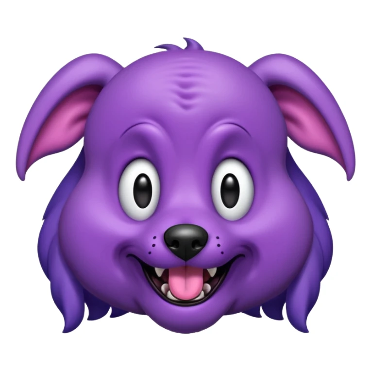 alien dog purple very big folded ear and panting sticker