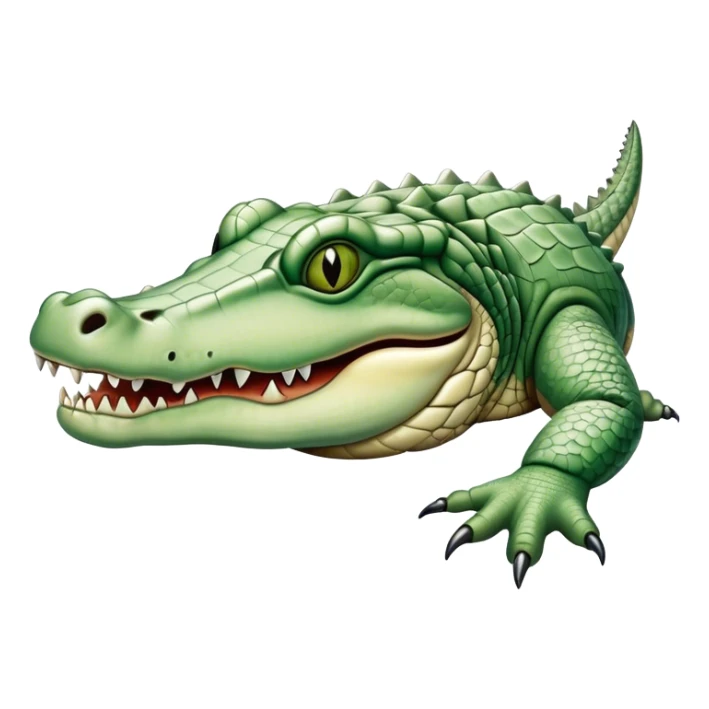 giant fat pale skinned decaying greenish white alligator, vicious sticker
