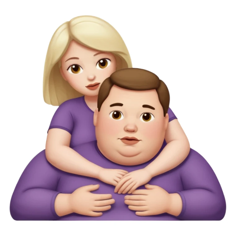 A fat white woman sitting on a white man's face sticker