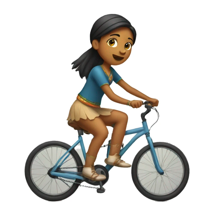 indian girl unicycling sticker