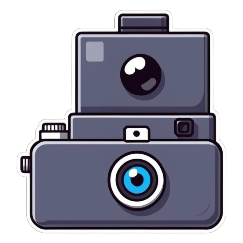 camera with an eye in the center of the lens sticker