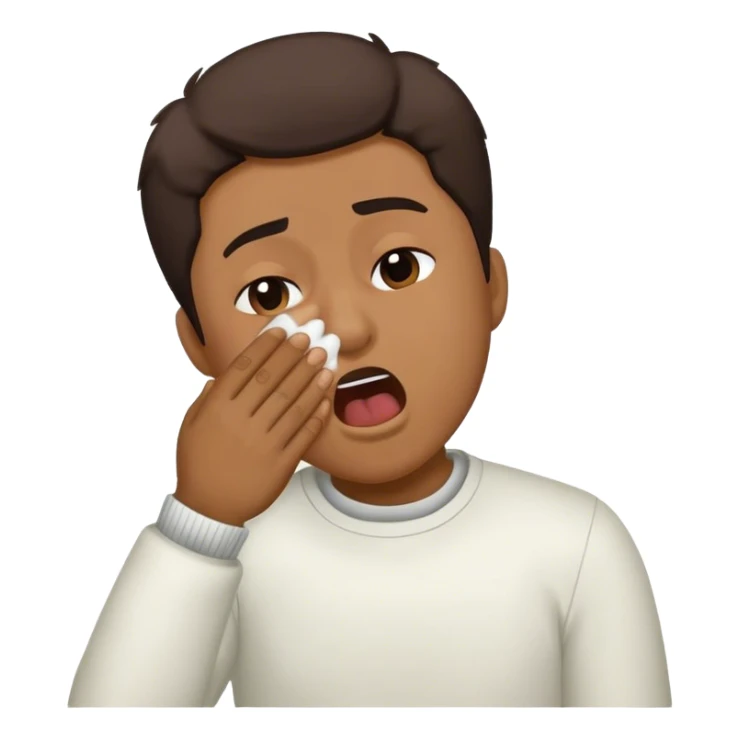 person using their arms one extended and one arm sneezing  sticker