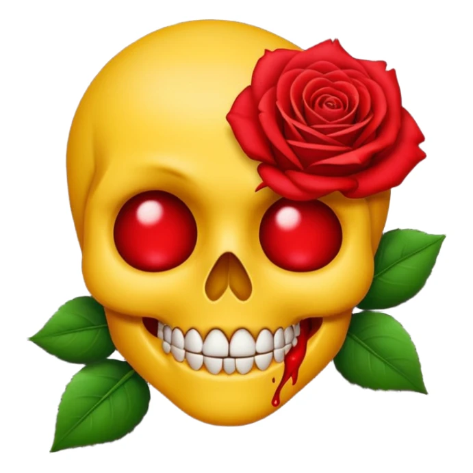 I want this emoji 💀 with this in its mouth 🥀  sticker