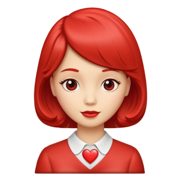 heart with a 1960s hairdo sticker