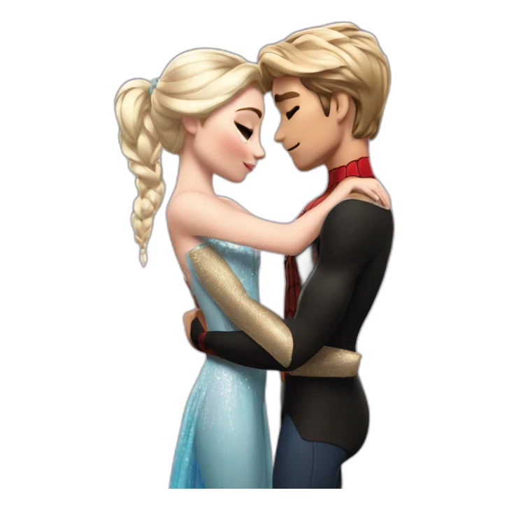 elsa-spiderman-kids-youtube-kissing-holding sticker