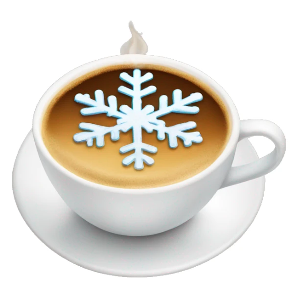 A cup of cappuccino with a snowflake on top sticker