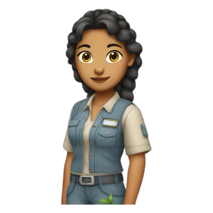 Polynesian girl dressed in mine work clothes  sticker