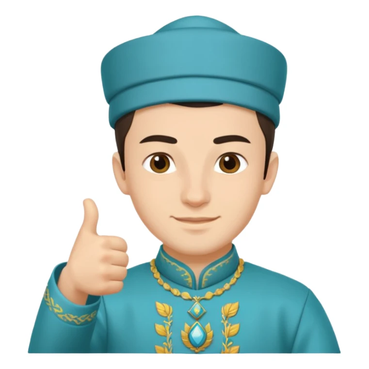 tatar young man with national outfit thumbs up sticker