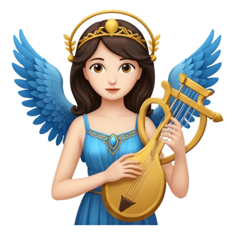 Muse of inspiration with wings and a lyre in her hand sticker