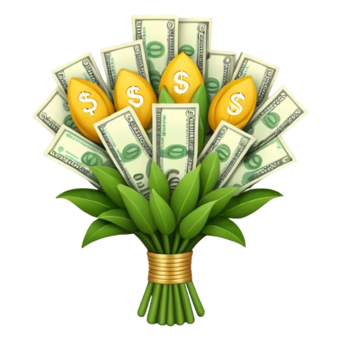 bouquet made of money sticker