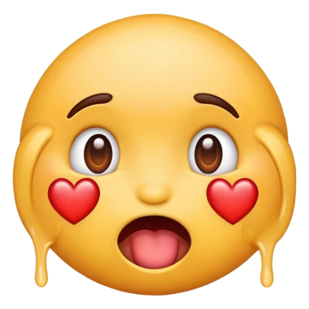 Emoji with heart eyes and drooling face sticker