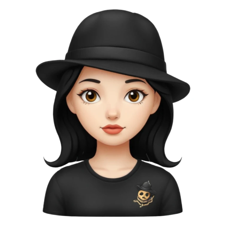 tattoo girl with black hat sticker