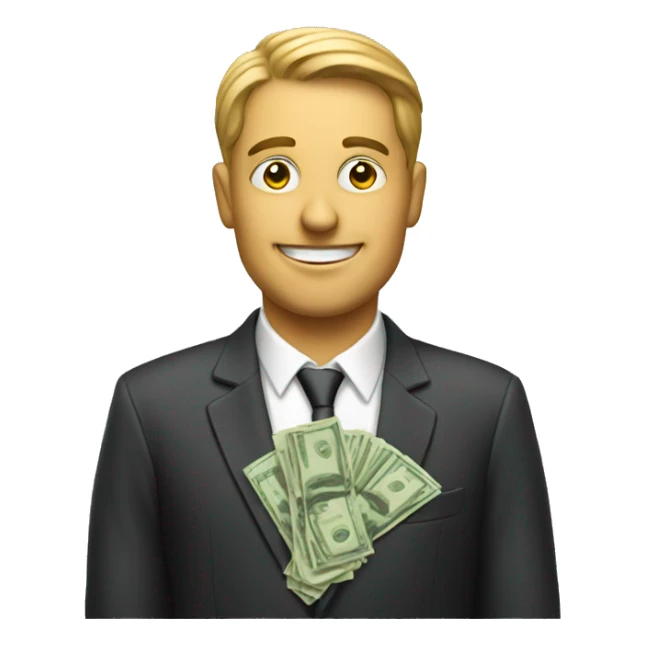 Car dealer with money sticker