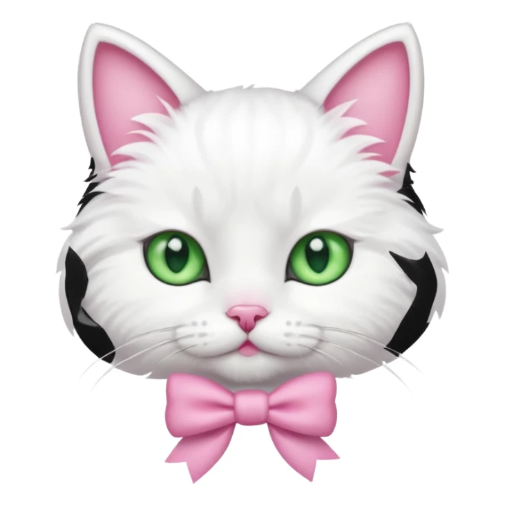 A cute white cat with a pink bow on her head sticker