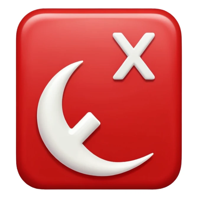 red square with a white x in the middle of it sticker