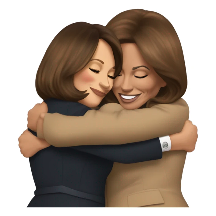 Melania Trump and Kamala Harris hugging sticker