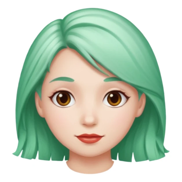 girl with peppermint hair  sticker