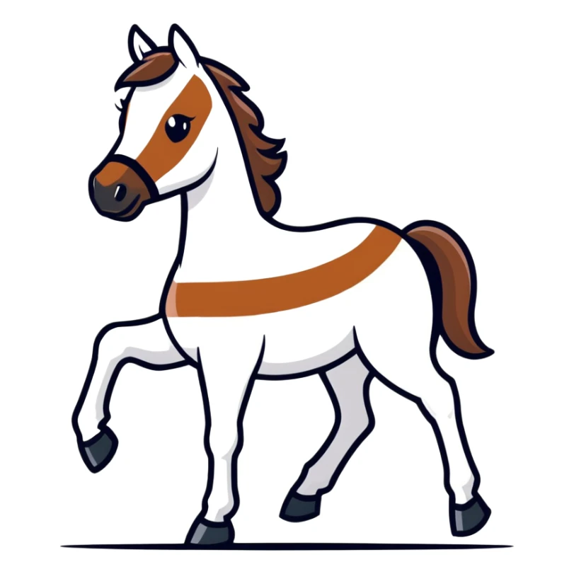 Bay horse with white strip  sticker