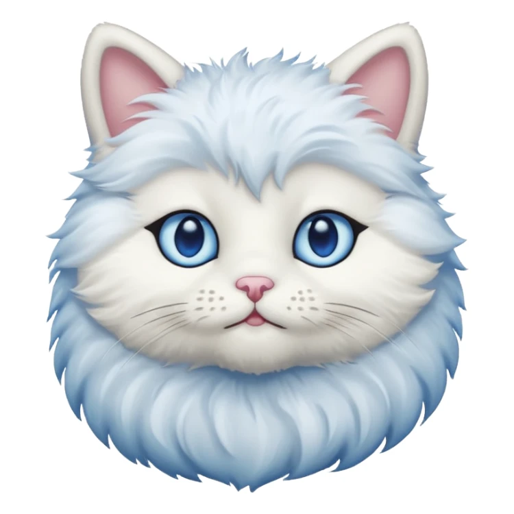 White teddy cat with blue eyes sticker
