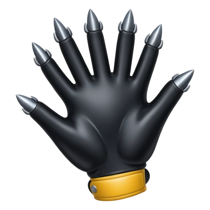 a black vinyl glove with metal claws  sticker