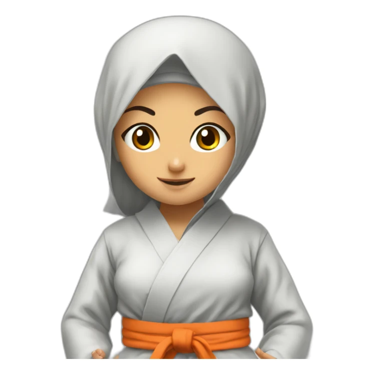 Hijab girl doing karate against goku sticker