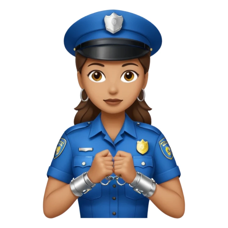 police woman holding hand cuffs sticker