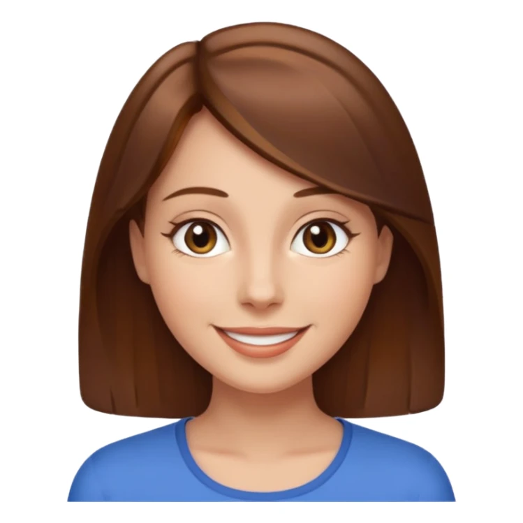 femme cheveux lisses bruns qui souris sticker