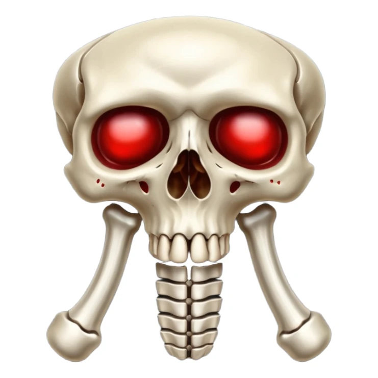 metallic anatomic bones with blood, steel texture, dark dramatic tone, clean background sticker