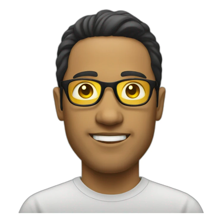 Man with yellow tinted glasses and black hair  sticker