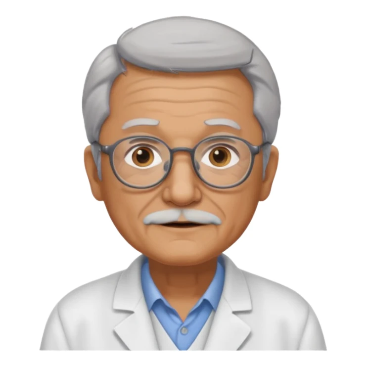 una imagen de un abuelo de 63 años sin bata medica con gafas sticker
