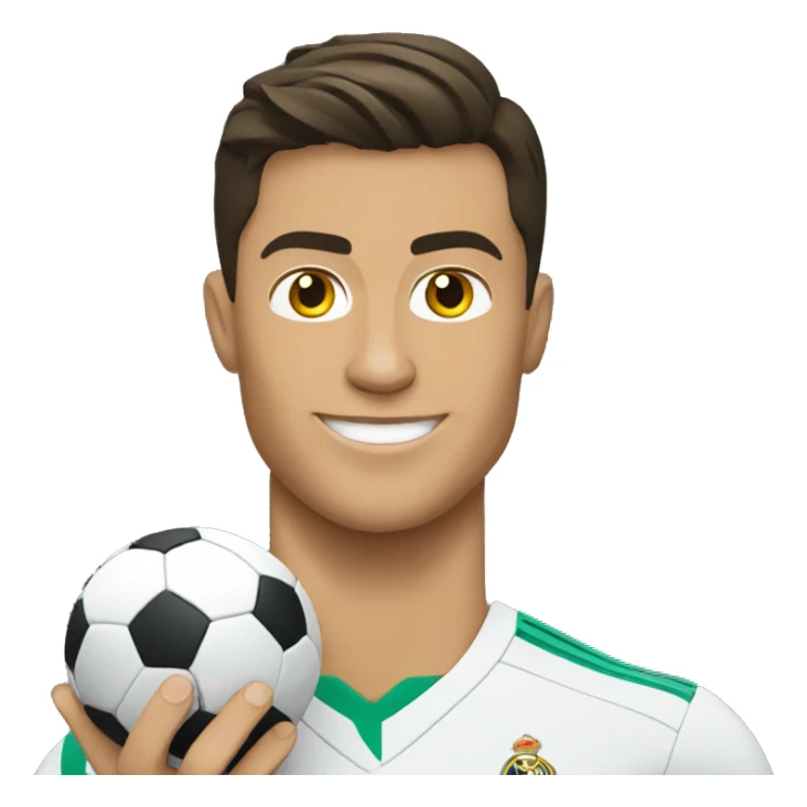Cristiano Ronaldo holding a football sticker