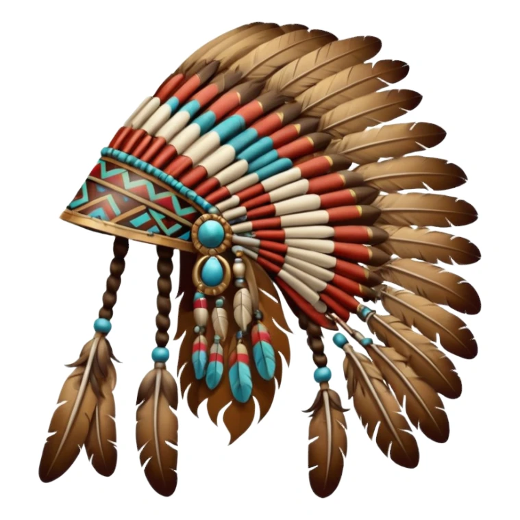 native war bonnet with no face, the feathers must be brownish but the fabric can be colorful sticker