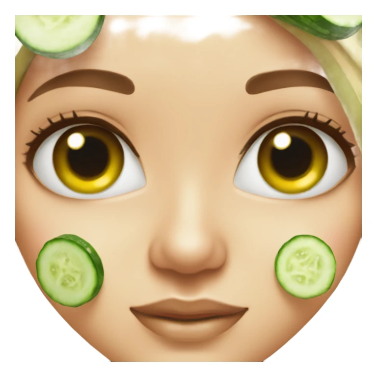 girl with cucumber spa on her eyes  sticker