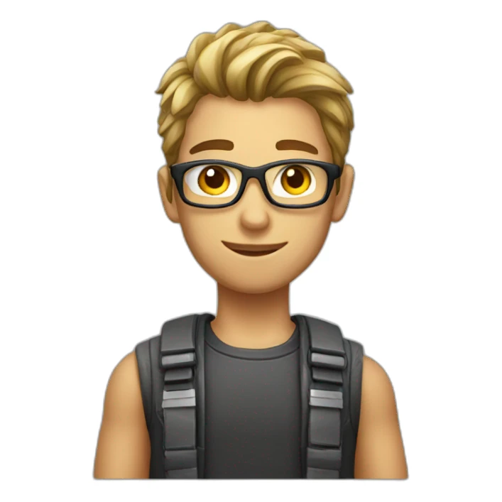 Young Men with glass gamer  sticker