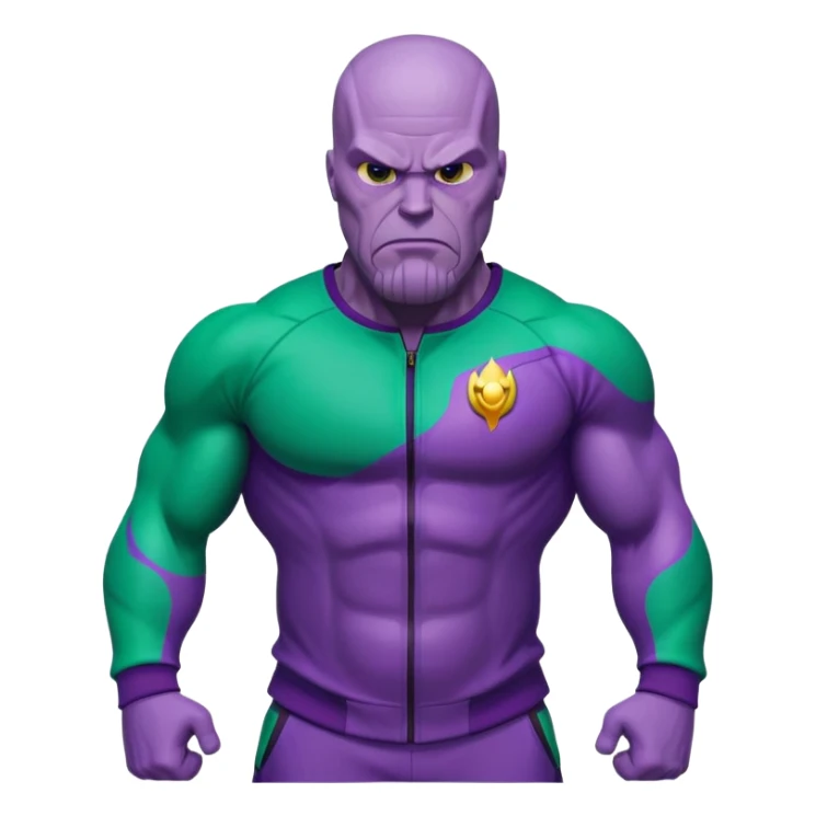 Thanos wearing a Squid Game green tracksuit sticker