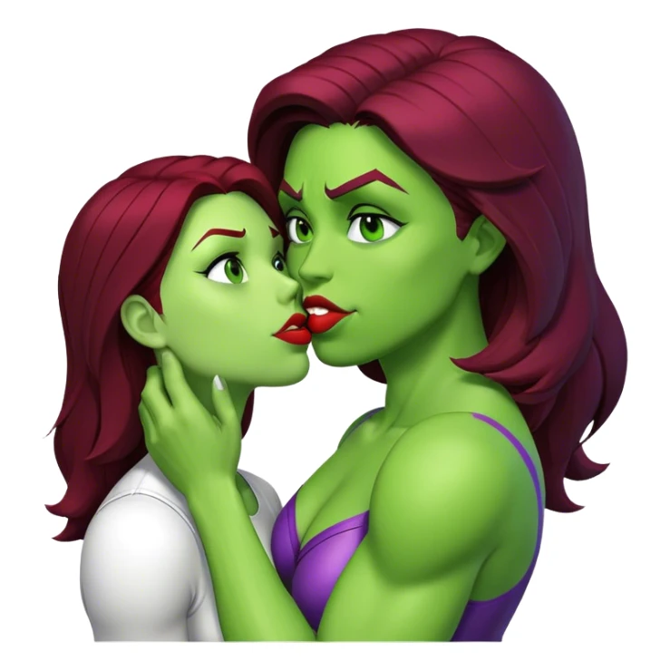 The Flash in Kiss She Flash Girl Romantic Hulk Mix "3d Emoji Old" sticker
