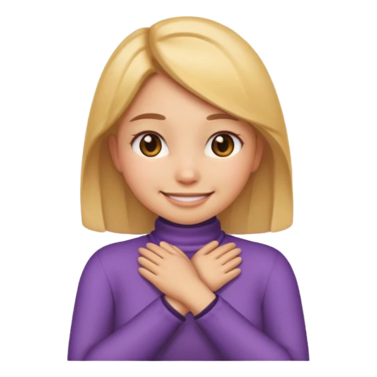 make a girl emoji crossing hands around neck sticker
