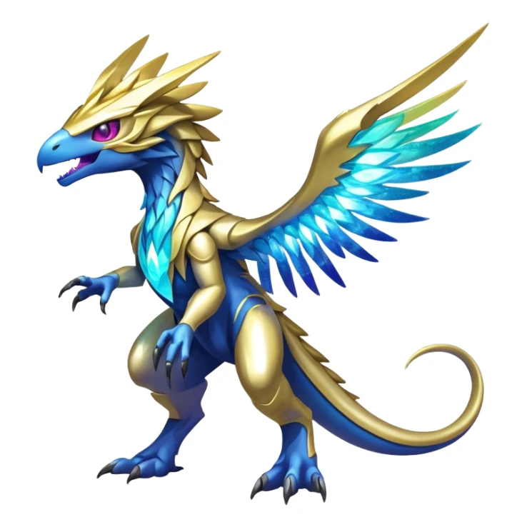 Shiny Sparkly Futuristic Celestial Magical Ethereal Godly Divine Nebula-Fakemon-Pokemon-Digimon-Spectrobes-Raptor-fusion, full body sticker