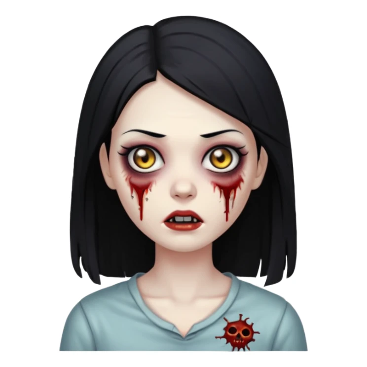 🧟‍♀️ zumbi de cabelo liso femina sticker