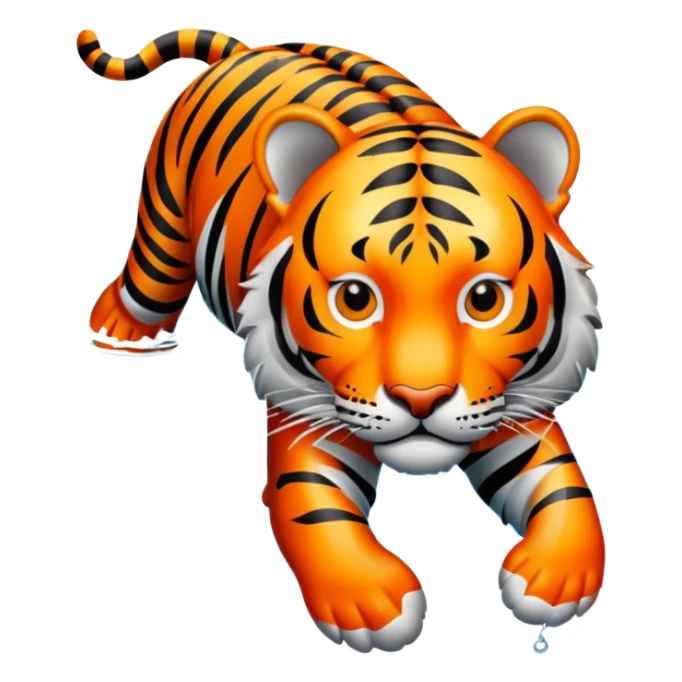 Tiger swimming in water sticker